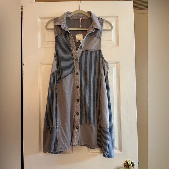 Free People Dresses & Skirts - Free People sleeveless dress, gray/blue, size S, 34” long, NWT